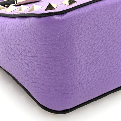 Valentino Garavani Pebbled Calfskin Small Rockstud Flip Lock Shoulder Bag Glicine 7 of 8