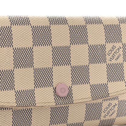 Louis Vuitton Damier Azur Emilie Wallet Rose Ballerine 9 of 10