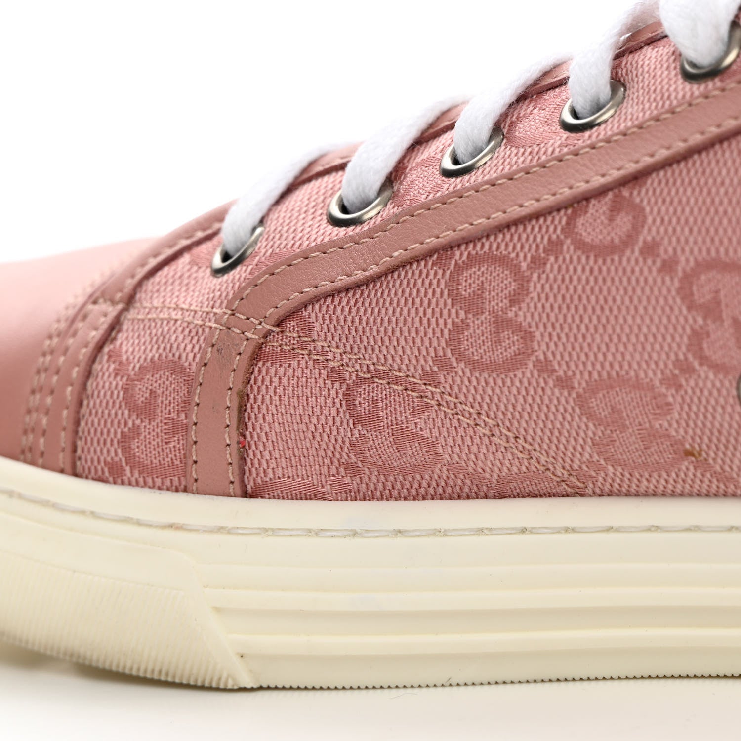 Gucci GG Monogram Calfskin Womens Low Top Sneakers 40 Pink Soft Pink 11 of 16