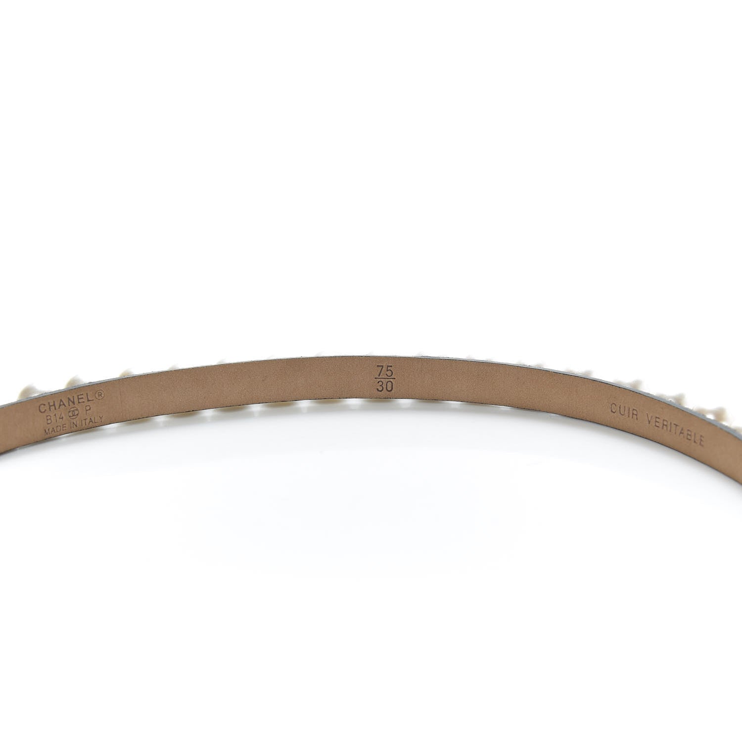 Chanel Calfskin Pearl CC Belt 75 30 Black 3 of 5