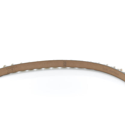 Chanel Calfskin Pearl CC Belt 75 30 Black 3 of 5