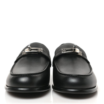 Hermes Calfskin Womens Destin Loafer 37.5 Black 2 of 8