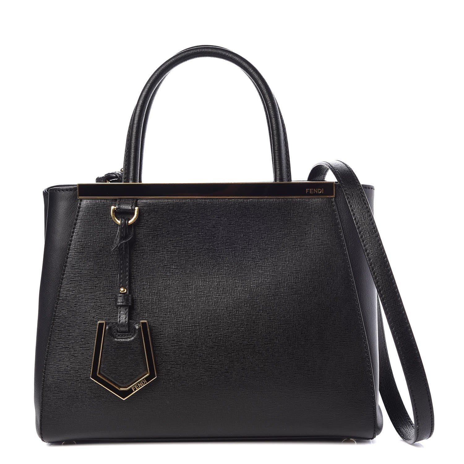 Fendi Vitello Elite Petite 2Jours Tote Black 1 of 7