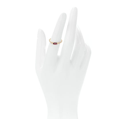 David Yurman 18K Yellow Gold Diamond Pink Tourmaline Novella Ring 50 5.5 2 of 5