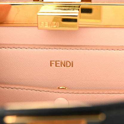 Fendi Vitello King Luxor Shiny Nappa Medium Peekaboo I SEE U East West Satchel Black Light Rose 6 of 9
