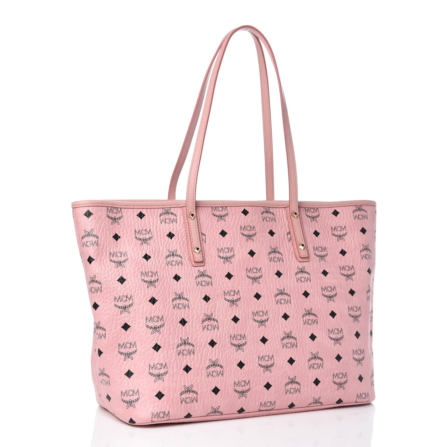 MCM Visetos Medium Anya Shopper Tote Light Pink 4 of 9