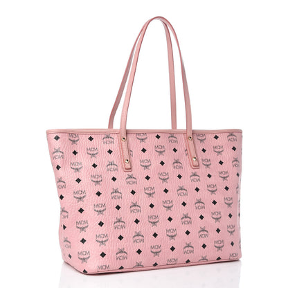 MCM Visetos Medium Anya Shopper Tote Light Pink 4 of 9