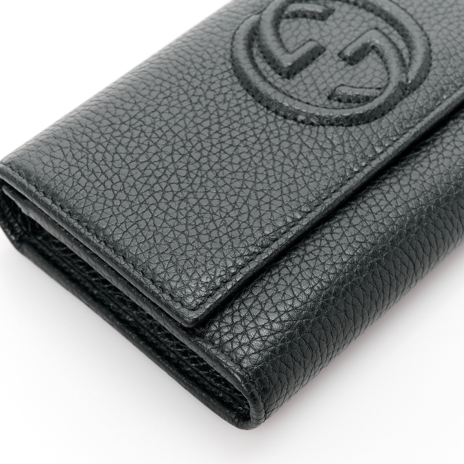 Gucci Pebbled Calfskin Large Soho Continental Wallet Black 9 of 11