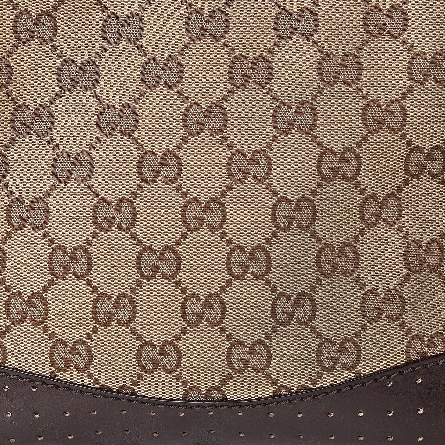 Monogram Calfskin Perforated Small Flat Messenger Bag Dark Brown