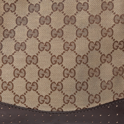 Gucci Monogram Calfskin Perforated Small Flat Messenger Bag Dark Brown 7 of 12