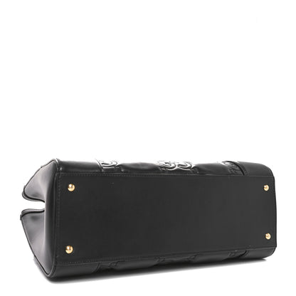 Gucci Calfskin GG Matelasse Small Tote Bag Black Natural 4 of 10