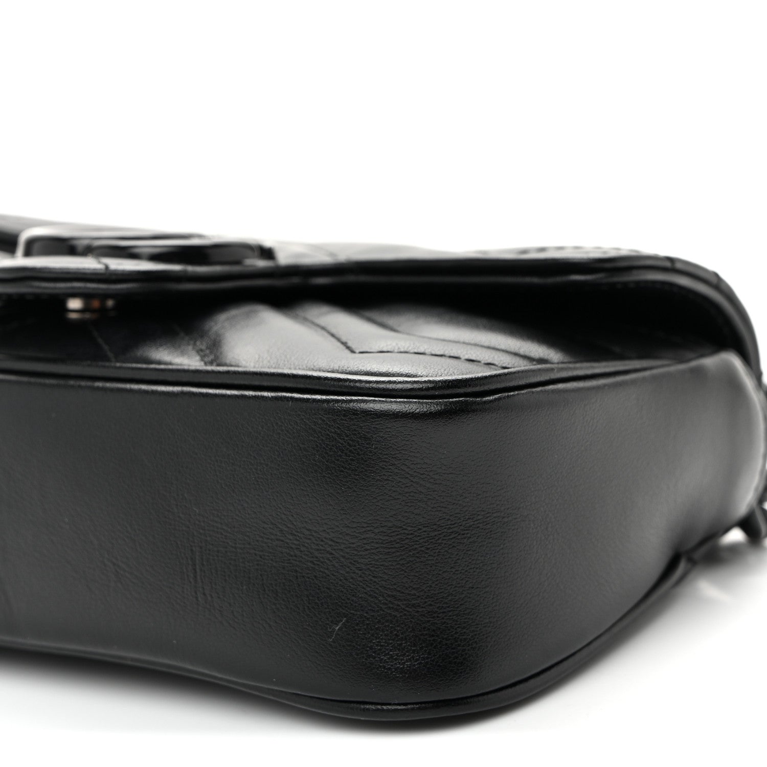 Gucci Calfskin Matelasse Monochrome GG Marmont Chain Belt Bag Black 10 of 10