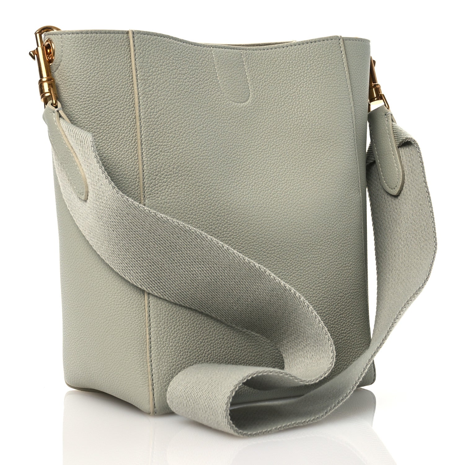 Celine Soft Grained Calfskin Small Sangle Bucket Bag Grey 2 of 12