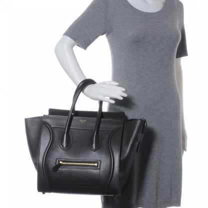 Celine Drummed Calfskin Mini Luggage Bag Anthracite 2 of 9
