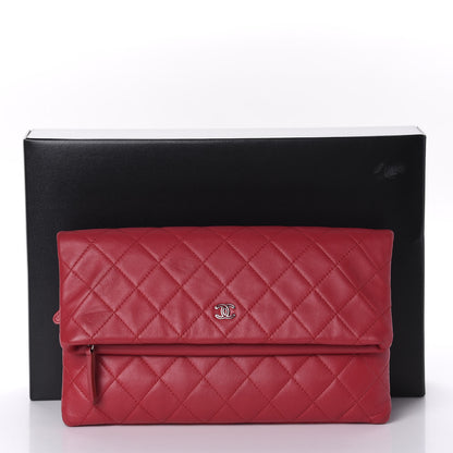 Chanel Lambskin Quilted CC Beauty Clutch Red 10 of 10