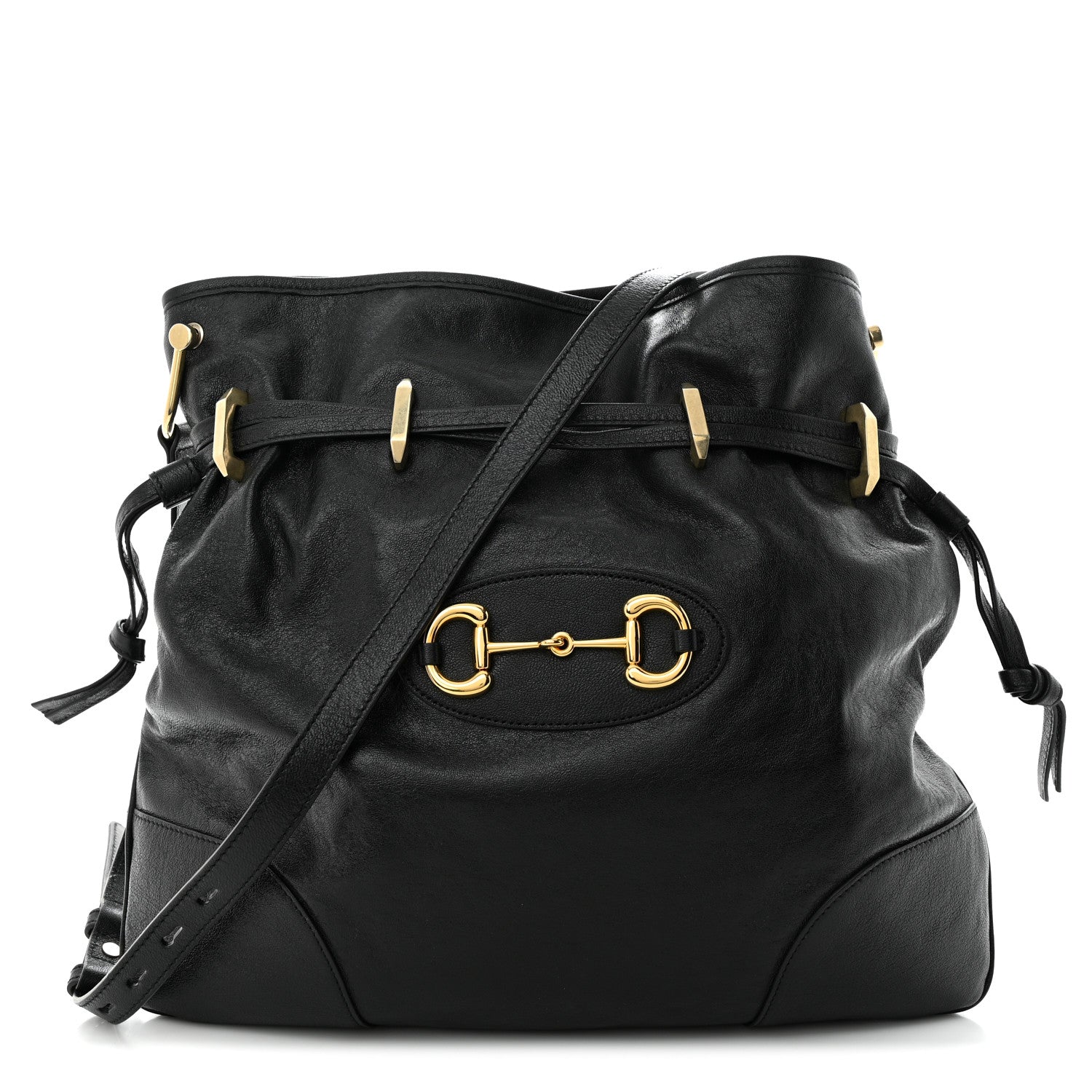 バッグ GUCCI Sakai Horsebit 1955 Messenger Bag Gucci Sakai Calfskin Horsebit 1955 Cinch Top Messenger Bag Black
