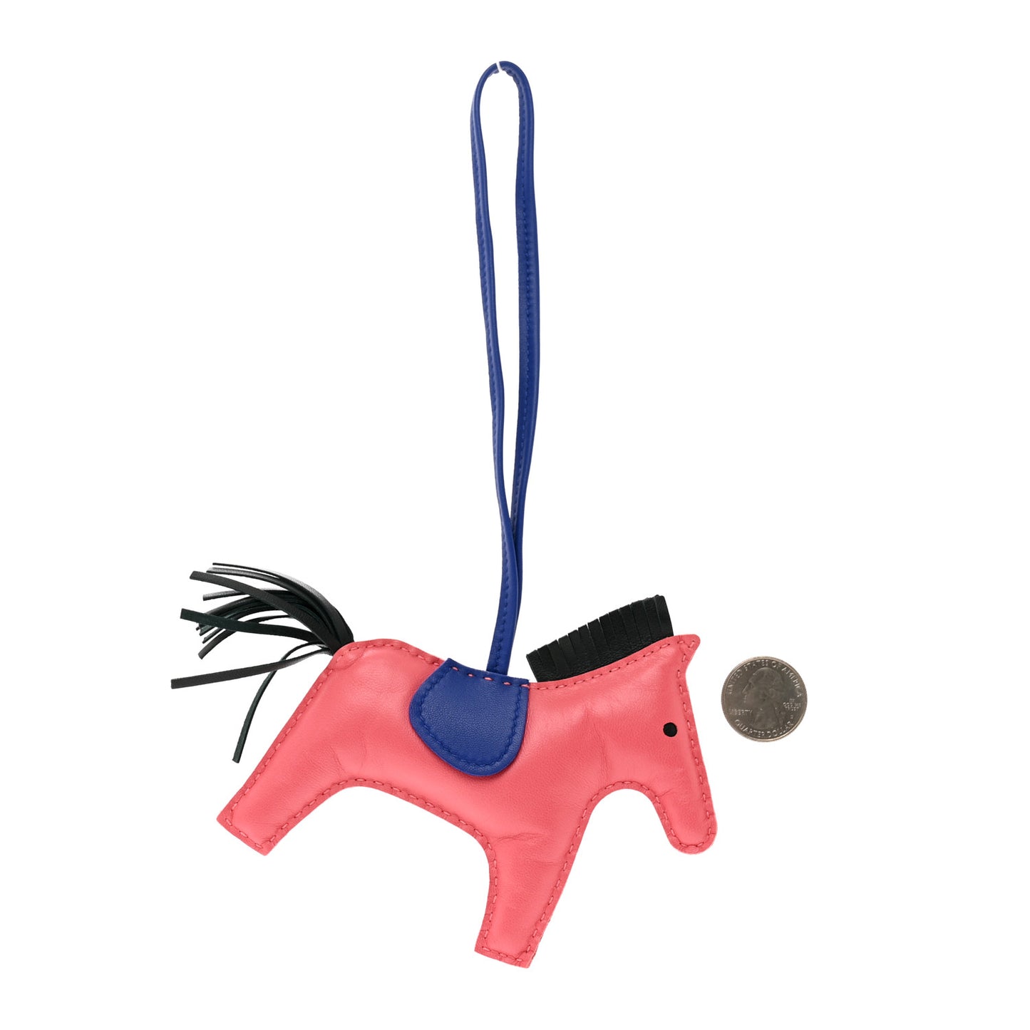 Milo Lambskin Grigri Rodeo Bag Charm MM Rose Azalee Bleu Electrique Vert Cypress