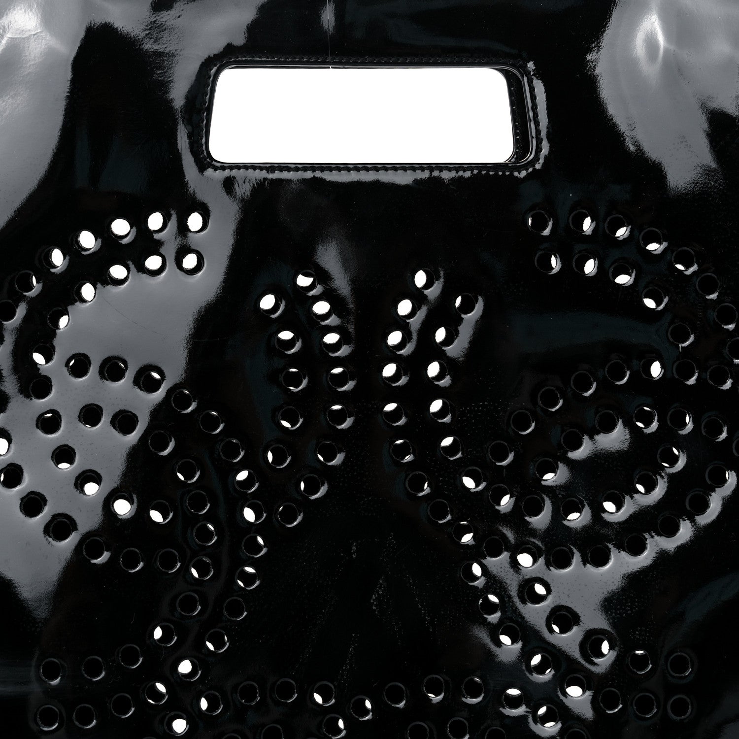 Chanel Patent Perforated CC Handle Bag Black 9 of 15