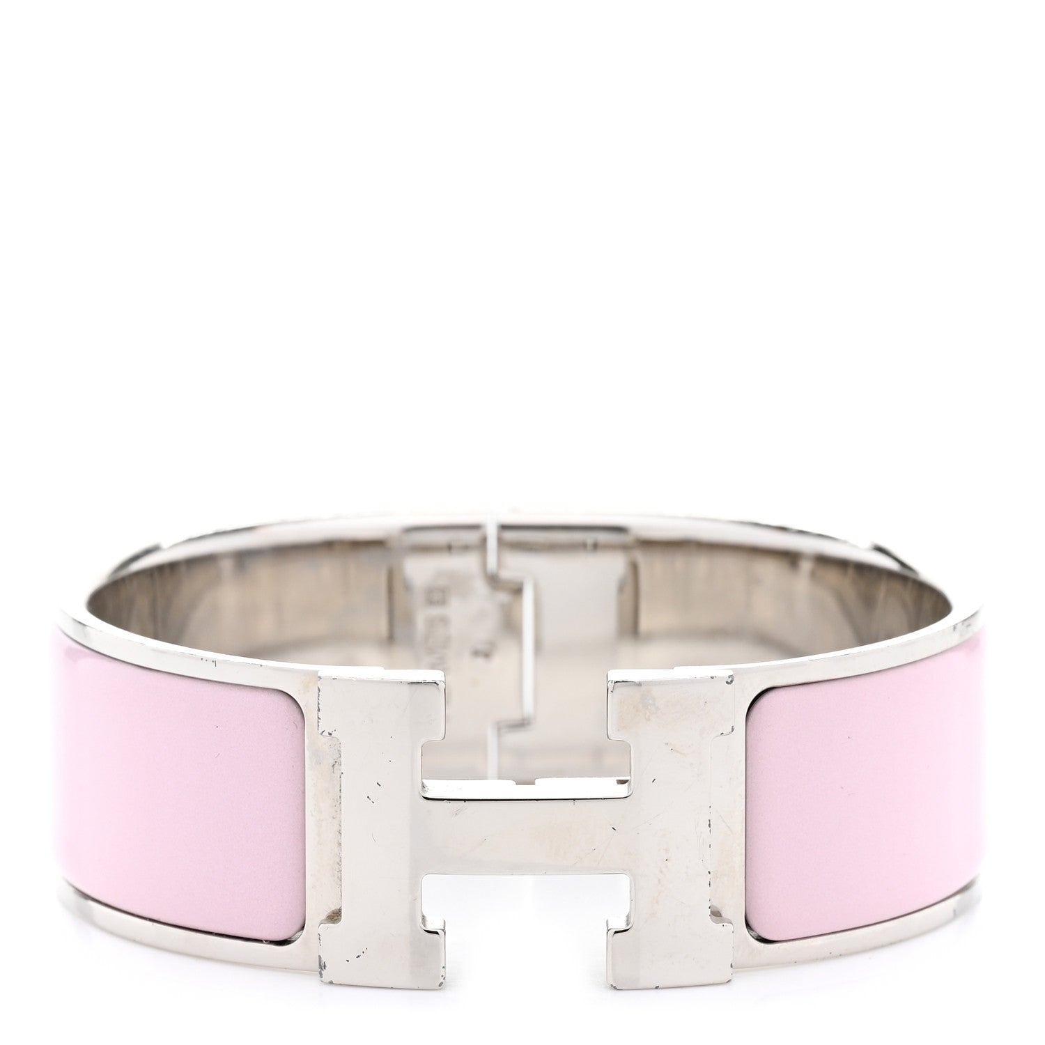 Hermes Enamel Wide Clic Clac H Bracelet PM Rose Nymph 1 of 6