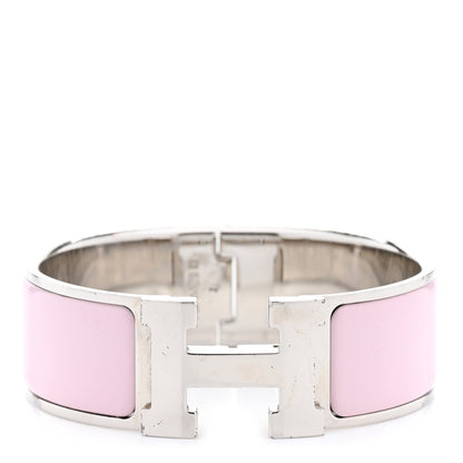 Hermes Enamel Wide Clic Clac H Bracelet PM Rose Nymph 1 of 6