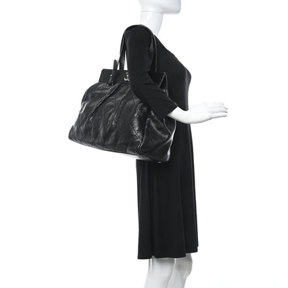 Chanel Glazed Calfskin Large On The Road Large Frame Tote Black 2 of 11