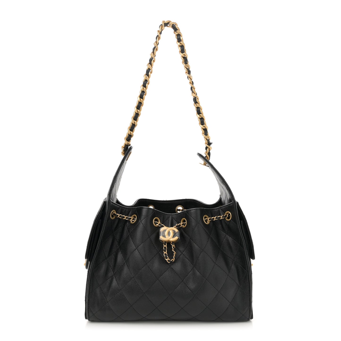 Caviar Quilted Small Chanel 25 Handbag Black