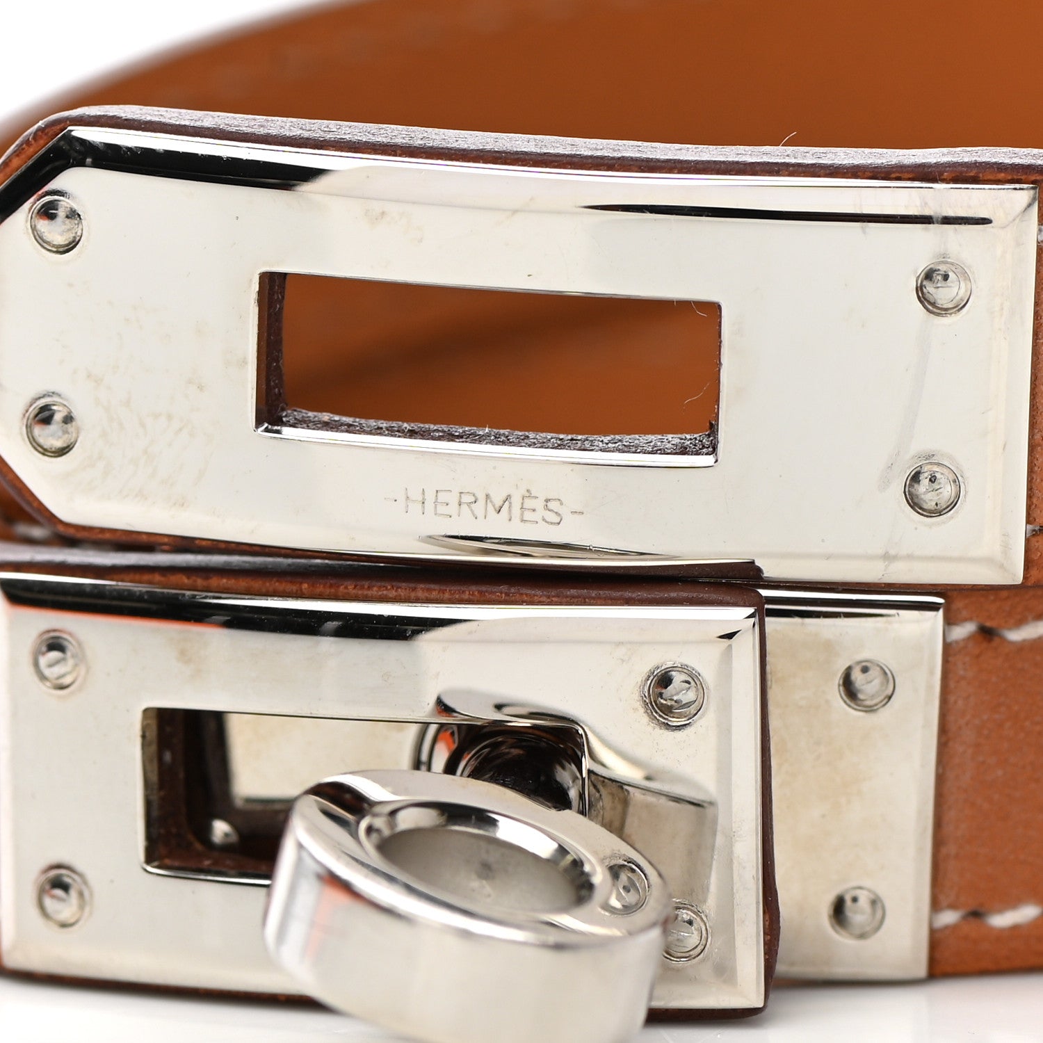Hermes Barenia Kelly Double Tour Bracelet S Fauve 4 of 7