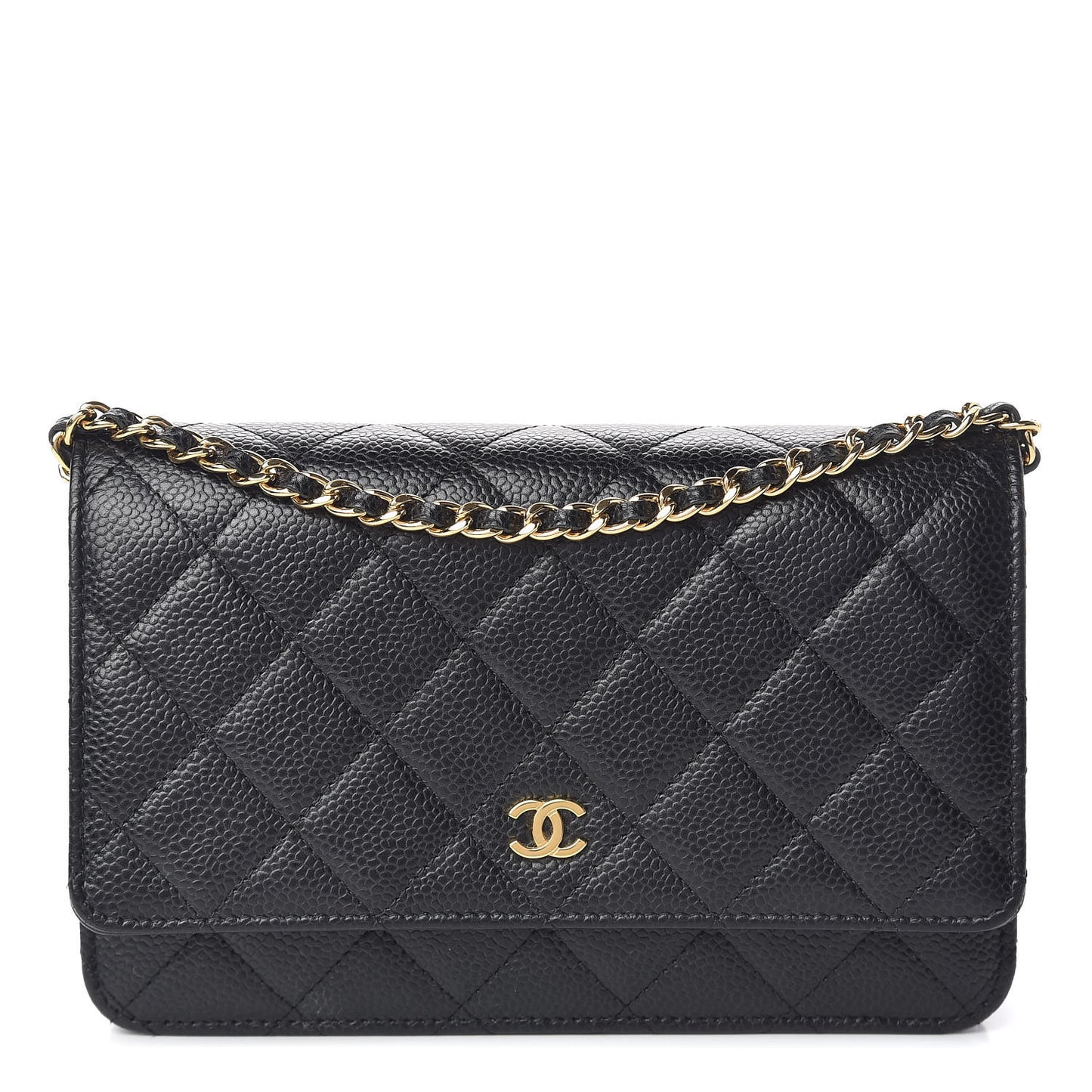 Caviar Quilted Wallet On Chain WOC Black