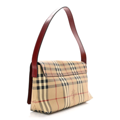 Burberry Haymarket Check Shoulder Bag Military Red 3 of 10