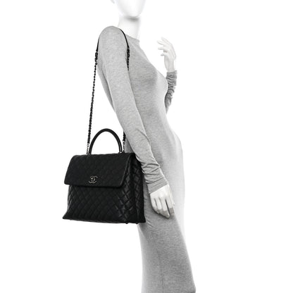 Chanel Caviar Lizard Quilted Large Coco Handle Flap Black 2 of 11