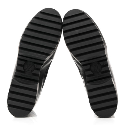 Louis Vuitton Velvet Calfskin Monogram Laureate Platform Desert Boots 37 Black Green 5 of 9