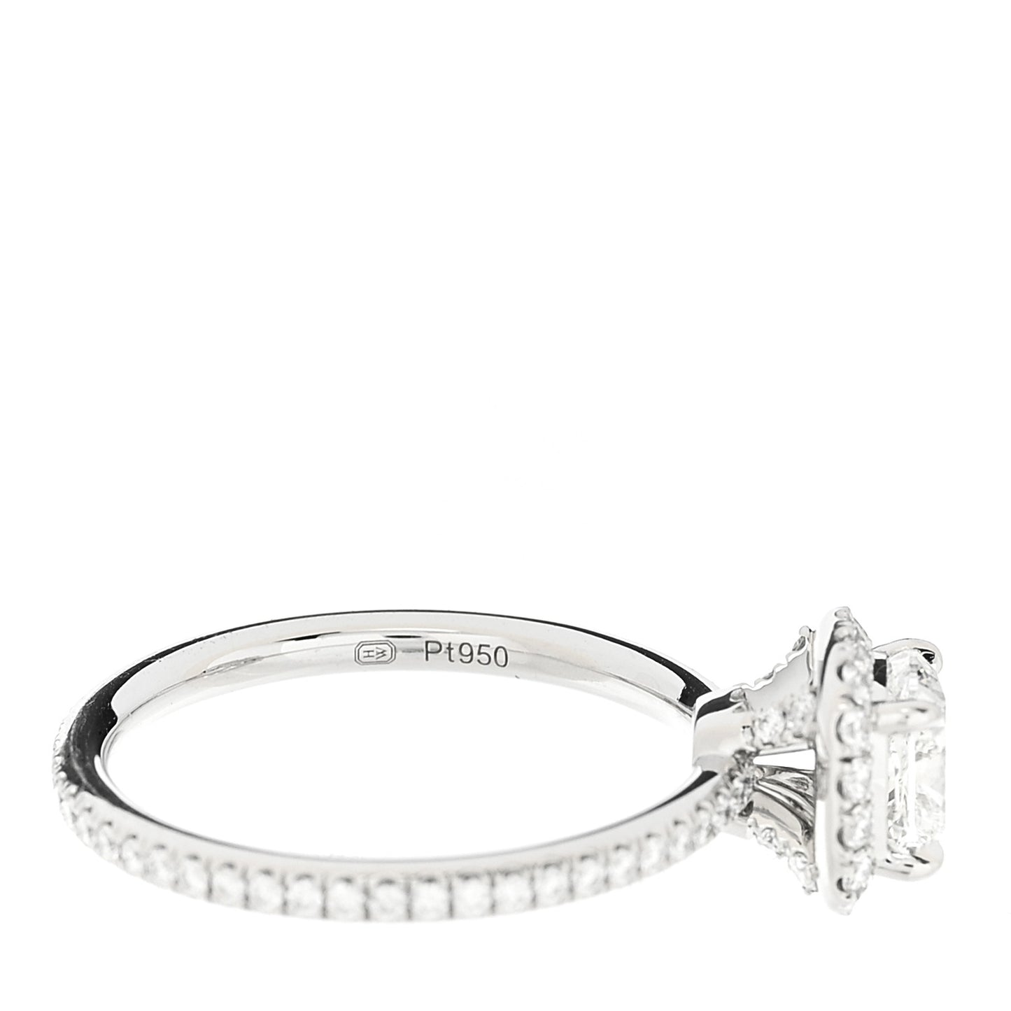 Platinum Diamond 1.01ct The One Cushion Cut Micropave Engagement Ring 53 6.25