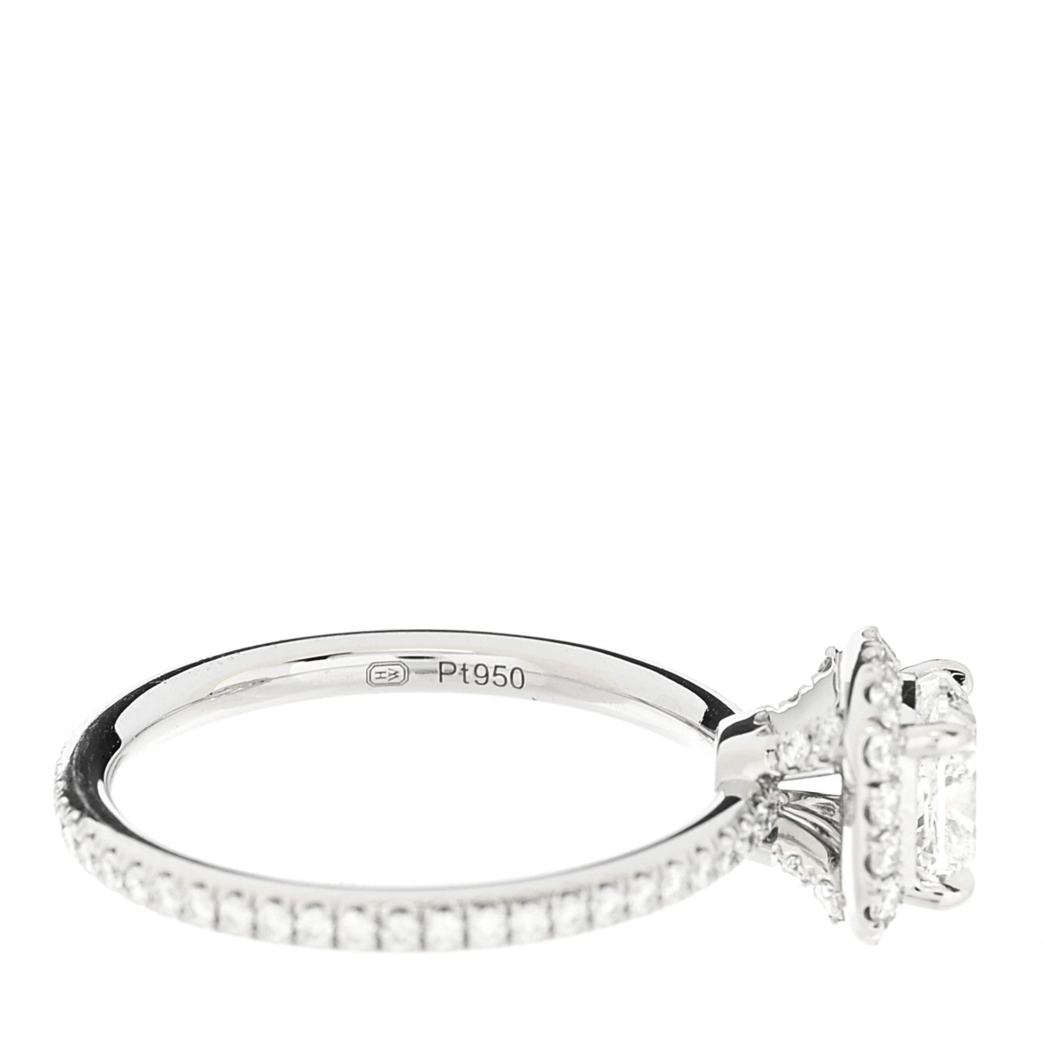 Harry Winston Platinum Diamond 1.01ct The One Cushion Cut Micropave Engagement Ring 53 6.25 5 of 7