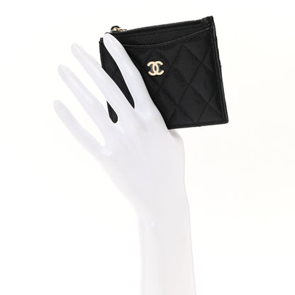 Chanel Caviar Quilted CC Zip Card Holder Black 2 of 8