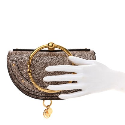 Chloe Metallic Calfskin Small Nile Bracelet Minaudiere Bag Gold 3 of 11