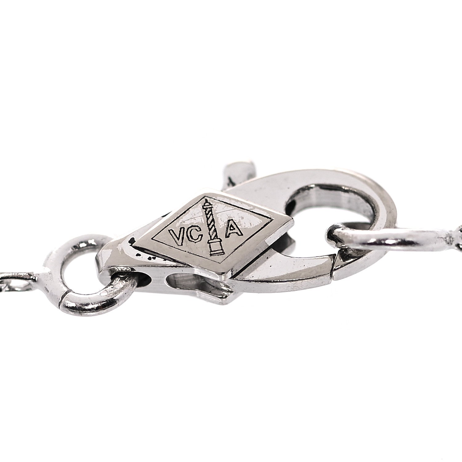 Van Cleef & Arpels 18K White Gold Diamond Sweet Alhambra Bracelet 6 of 8