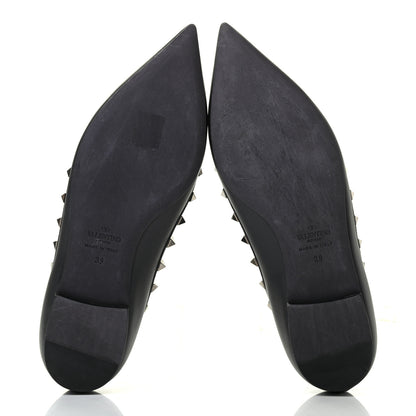 Valentino Garavani Nappa Rockstud Cage Ballerina Flats 39 Black 5 of 8