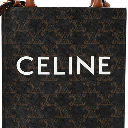 Celine Triomphe Canvas Calfskin Mini Vertical Cabas Tan 6 of 8