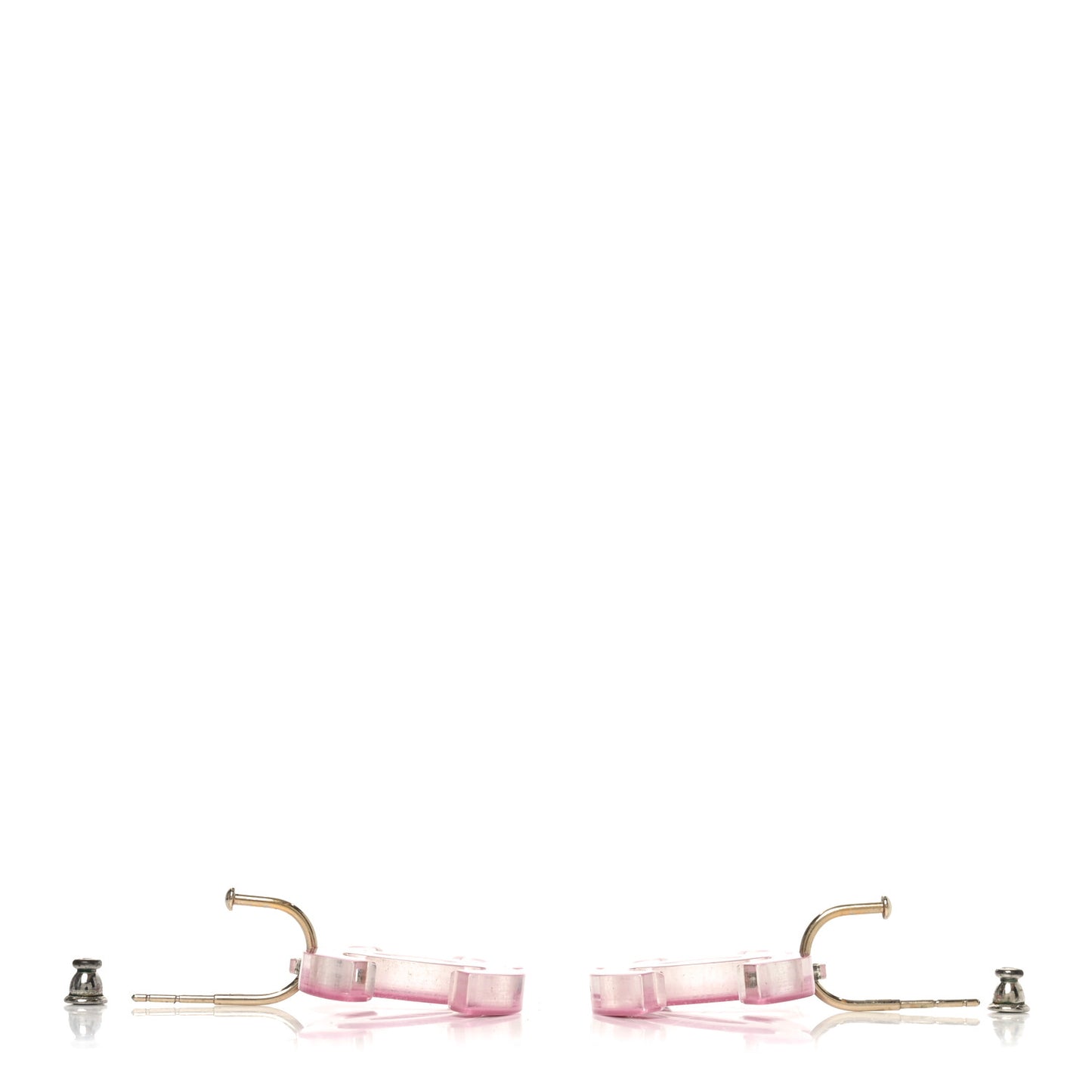 Lucite CC Drop Earrings Pink