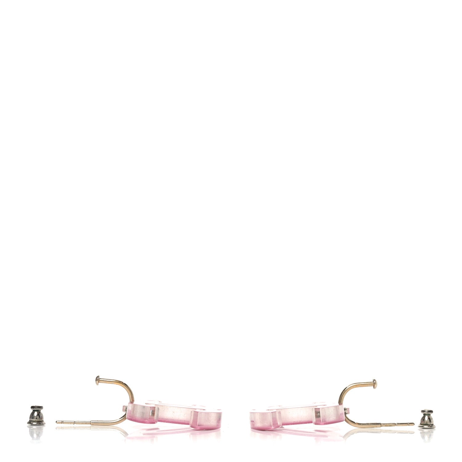Chanel Lucite CC Drop Earrings Pink 3 of 5