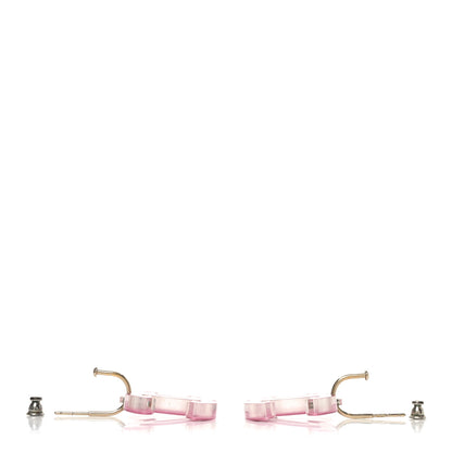 Chanel Lucite CC Drop Earrings Pink 3 of 5