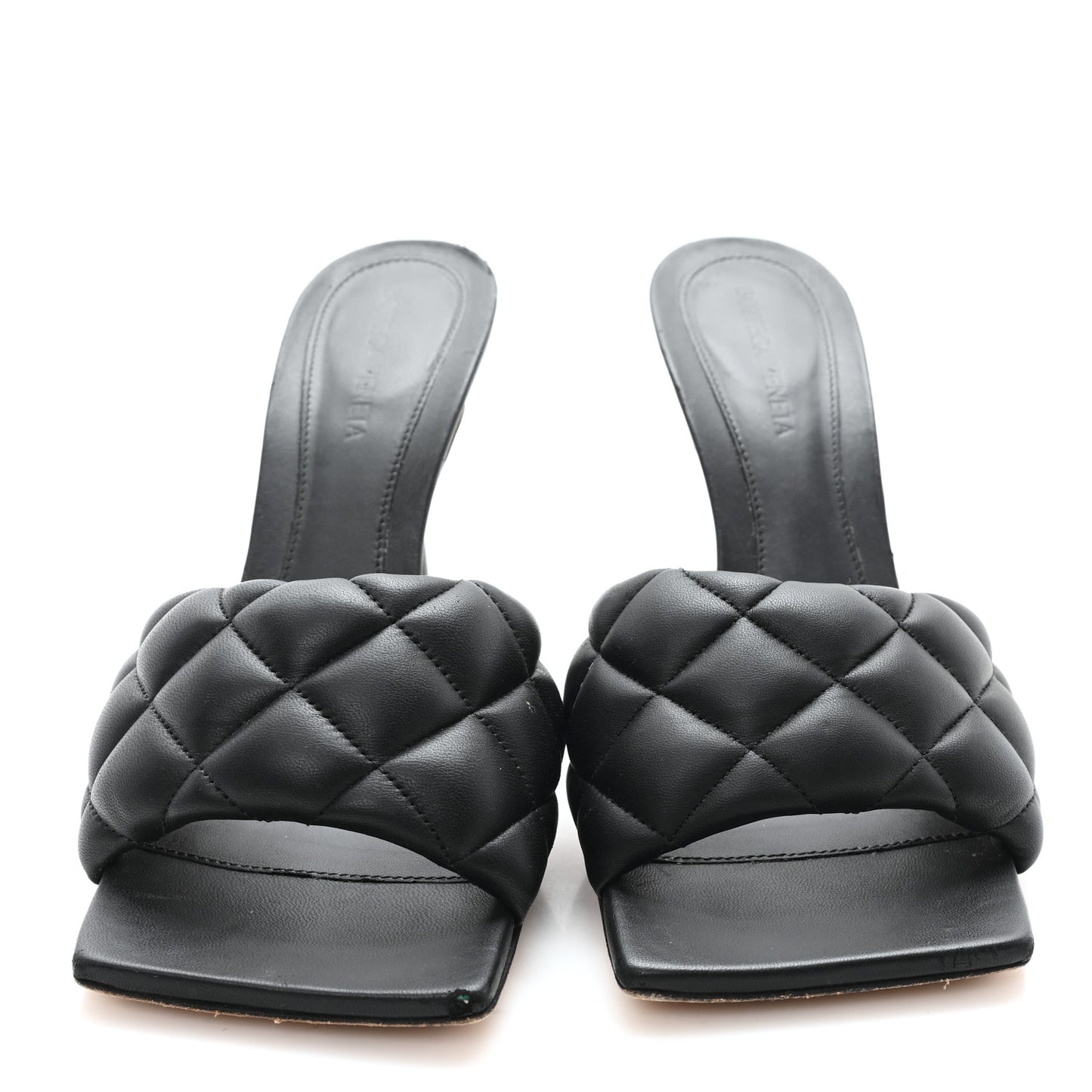 Nappa Matelasse Padded Mule Sandals 39.5 Black