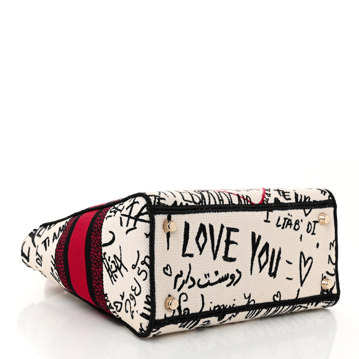 Christian Dior Canvas Medium DiorAmour Graffiti Lady D-Lite Latte 4 of 11