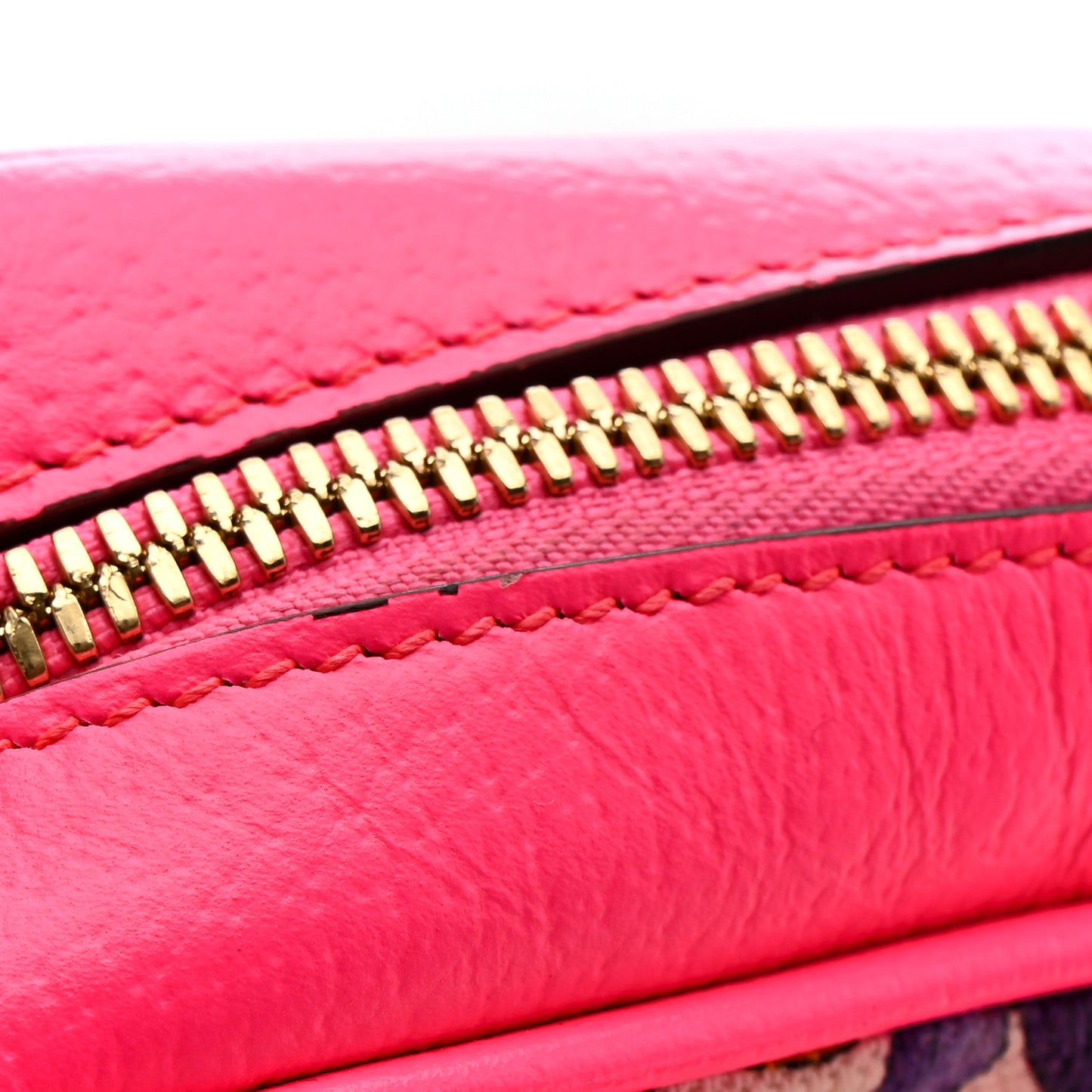 Canvas Flora Floral Shoulder Bag White Fuchsia Fluo