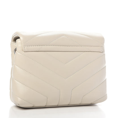 Saint Laurent Calfskin Y Quilted Monogram Toy Loulou Crossbody Bag Ivory 3 of 10