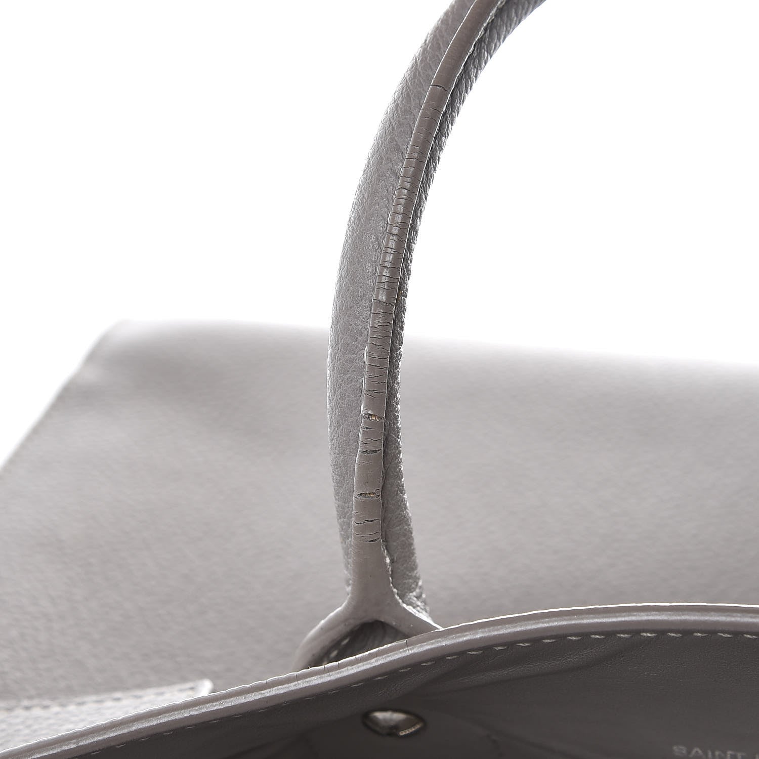 Saint Laurent Grained Calfskin Topstich Baby Sac De Jour Grey 13 of 15