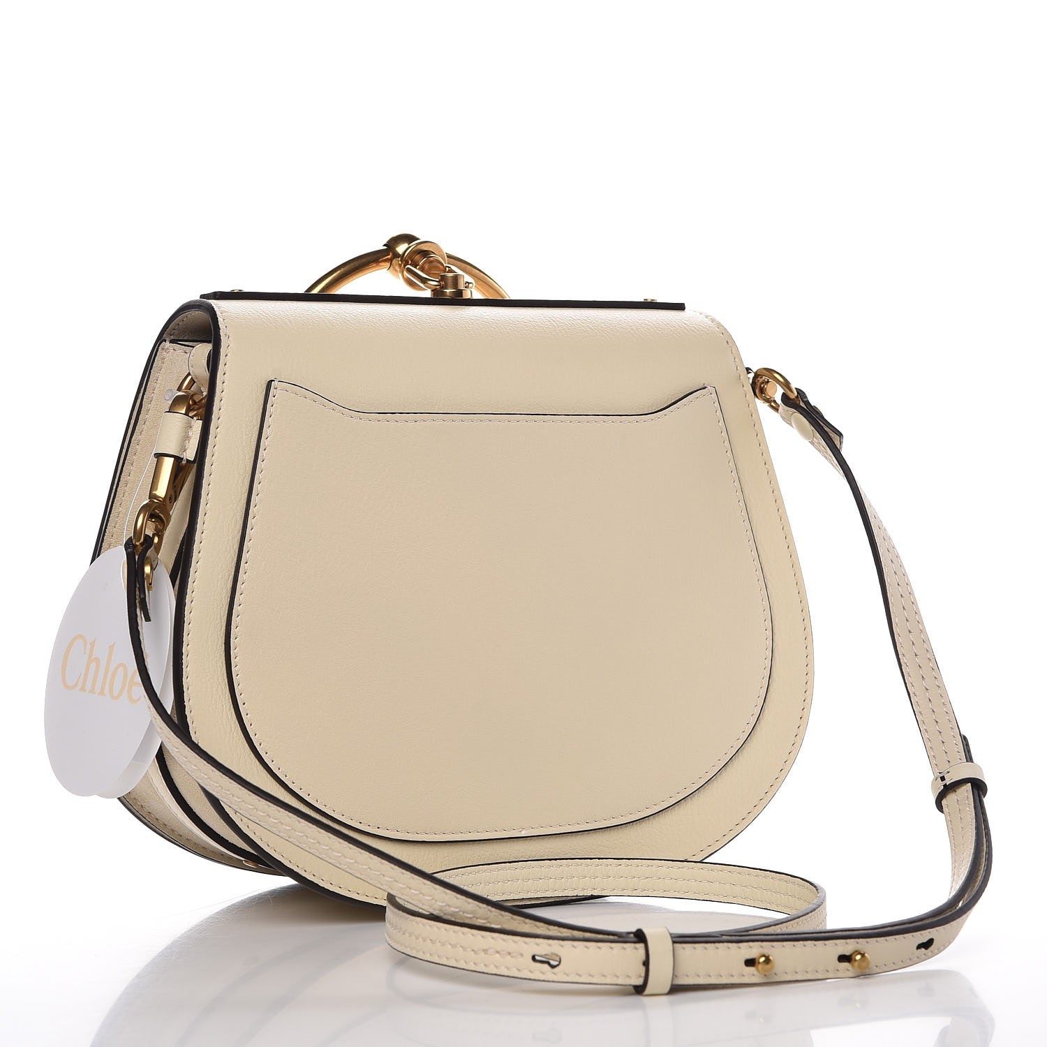 Chloe Calfskin Suede Medium Nile Bracelet Bag Off White 9 of 12