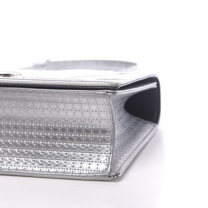 Christian Dior Metallic Patent Micro-Cannage Medium Diorama Flap Bag Silver 12 of 12