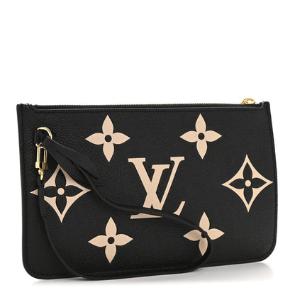 Louis Vuitton Empreinte Monogram Giant Neverfull MM Pochette Black Beige 3 of 7