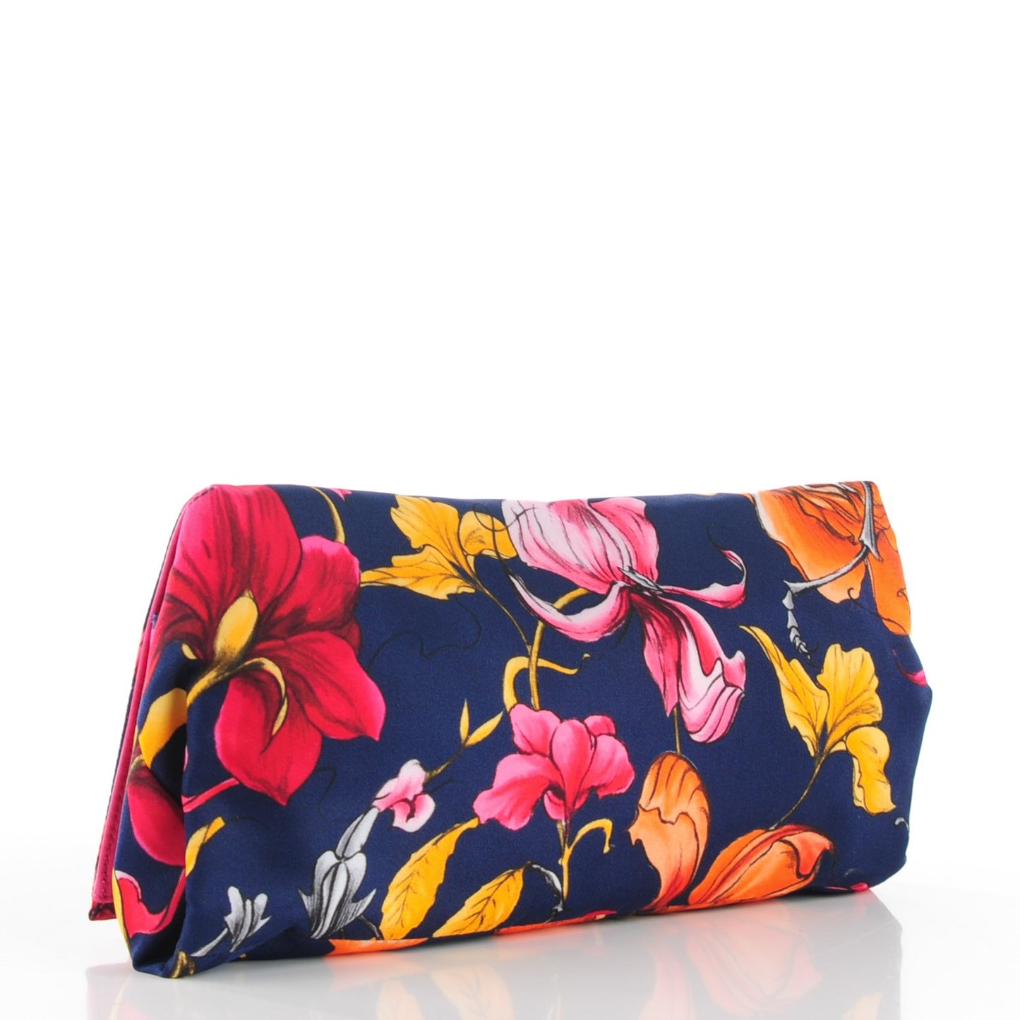 Tessuto Nylon Floral Print Bow Clutch